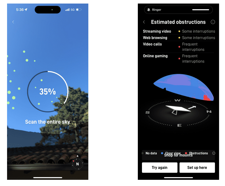 The setup process for Starlink includes simple instructions that you can follow on your smartphone