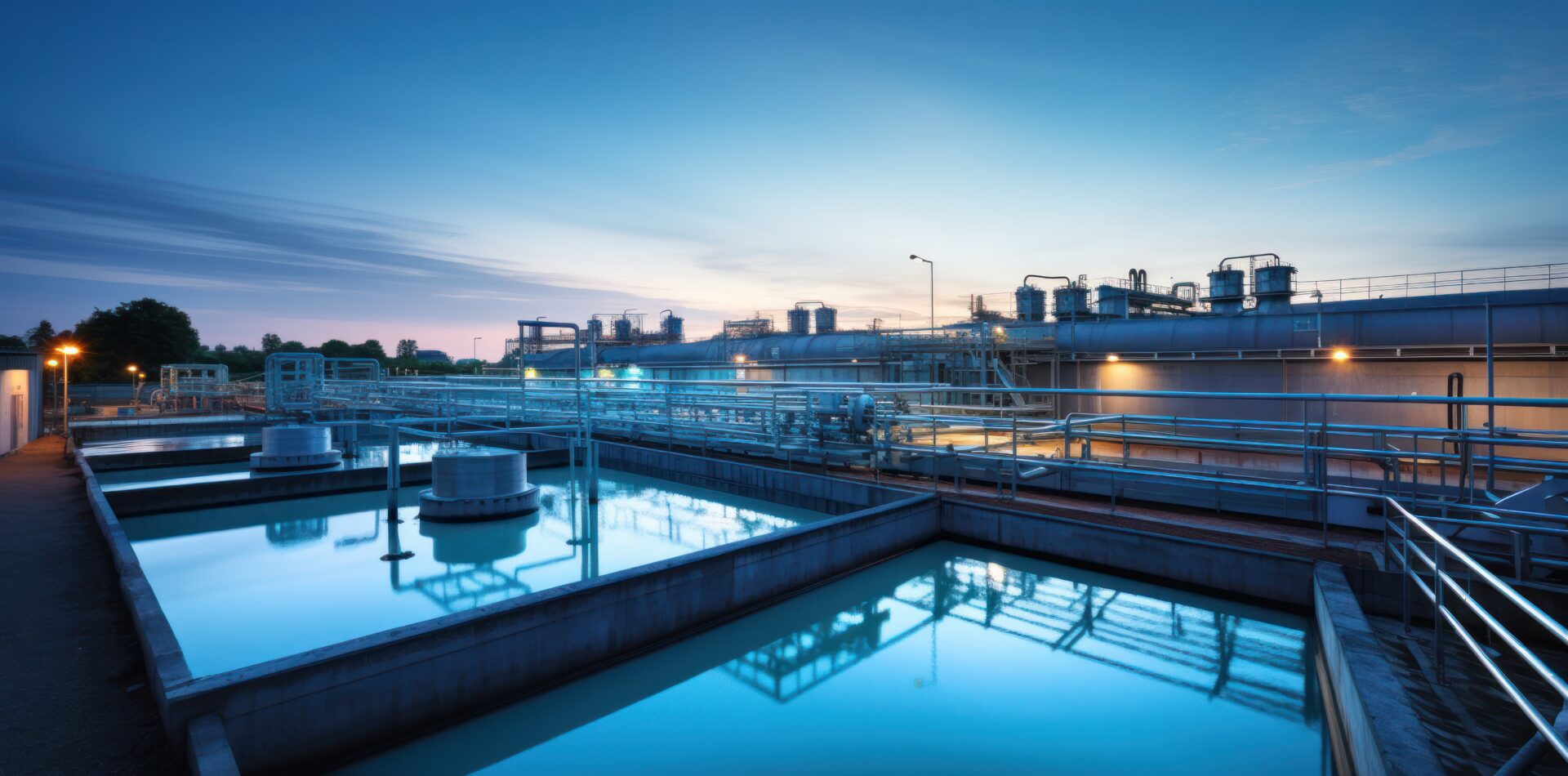 Industrial water treatment plant with water