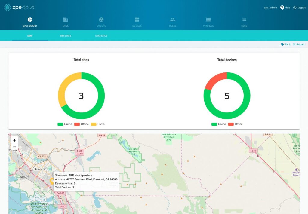 The ZPE Cloud PDU remote management solution from ZPE Systems.